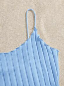 Muchica 小褶邊吊帶上衣 - 淺藍色 - 查看 4