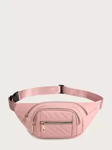 Riñonera acolchada, bandolera acolchada para mujer, bandolera con cremallera frontal, monedero informal en el pecho con orificio para auriculares