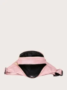 Riñonera acolchada, bandolera acolchada para mujer, bandolera con cremallera frontal, monedero informal en el pecho con orificio para auriculares