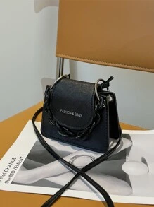 Túi đeo chéo Nữ Lá thư Chuỗi - màu đen - Xem 8