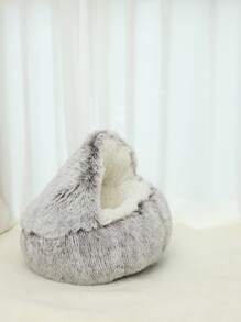 Giường thú cưng sang trọng trơn, Giường ấm cho chó nhỏ, Giường mèo mềm mịn, Đệm thú cưng Donut - Nhiều màu - Xem 2