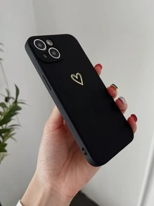 Heart Pattern Phone Case - Black - View 2