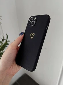 Heart Pattern Phone Case - Black - View 3
