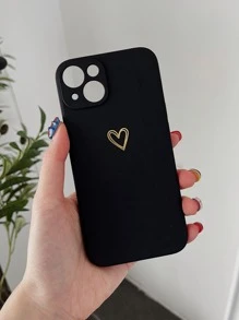 Heart Pattern Phone Case - Black - View 5
