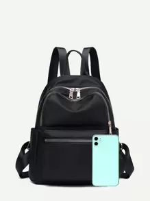 Waterproof,Lightweight,Business Casual Waterproof,Lightweight Minimalist Multi Zip Backpack With Coin Purse For Teen Girls Women College Students,Rookies & White-Collar Workers Perfect For Office,College,Work,Business,Commute,Elementary School,Middle School, High School,Back To SchoolSchool Backpack, School Supplies,Waterproof,Lightweight,Cute, Suitable For Teen Girls Women College Students,Rookies & White-Collar Workers,White-Collar Workers, Perfect For Back To School,College,Office,Holiday,Beach, School Bag, Backpack For School, Back To School Backpack, School Bookbag, Backpack School, Back To School Bags, Large Capacity, Laptop Compartment, Portable, Classic Casual, Perfect For Back To School, First Day Of School , Bow - Black - View 4