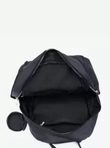 Waterproof,Lightweight,Business Casual Waterproof,Lightweight Minimalist Multi Zip Backpack With Coin Purse For Teen Girls Women College Students,Rookies & White-Collar Workers Perfect For Office,College,Work,Business,Commute,Elementary School,Middle School, High School,Back To SchoolSchool Backpack, School Supplies,Waterproof,Lightweight,Cute, Suitable For Teen Girls Women College Students,Rookies & White-Collar Workers,White-Collar Workers, Perfect For Back To School,College,Office,Holiday,Beach, School Bag, Backpack For School, Back To School Backpack, School Bookbag, Backpack School, Back To School Bags, Large Capacity, Laptop Compartment, Portable, Classic Casual, Perfect For Back To School, First Day Of School , Bow - Black - View 7