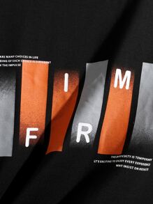 Manfinity Hombres Camiseta con estampado de slogan