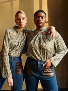 MOTF PREMIUM Top con estampado geométrico girante - Multicolor - Ver 1