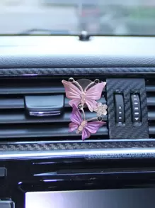 蝴蝶設計汽車出風口夾 - 紫色 - 查看 1