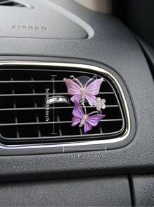 蝴蝶設計汽車出風口夾 - 紫色 - 查看 4