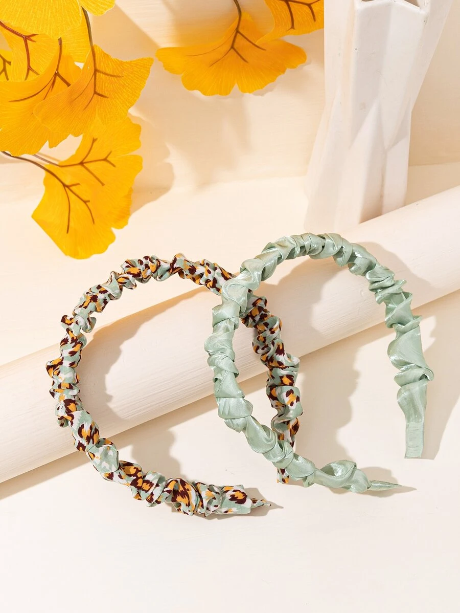 2入組打褶髮帶 - 彩色 - 查看 1