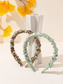 2入組打褶髮帶 - 彩色 - 查看 2