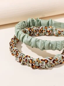 2入組打褶髮帶 - 彩色 - 查看 3