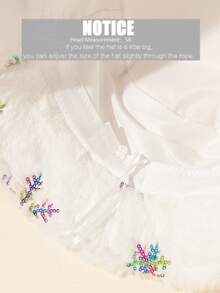 雪花亮片裝飾長毛絨漁夫帽 - 白色 - 查看 3