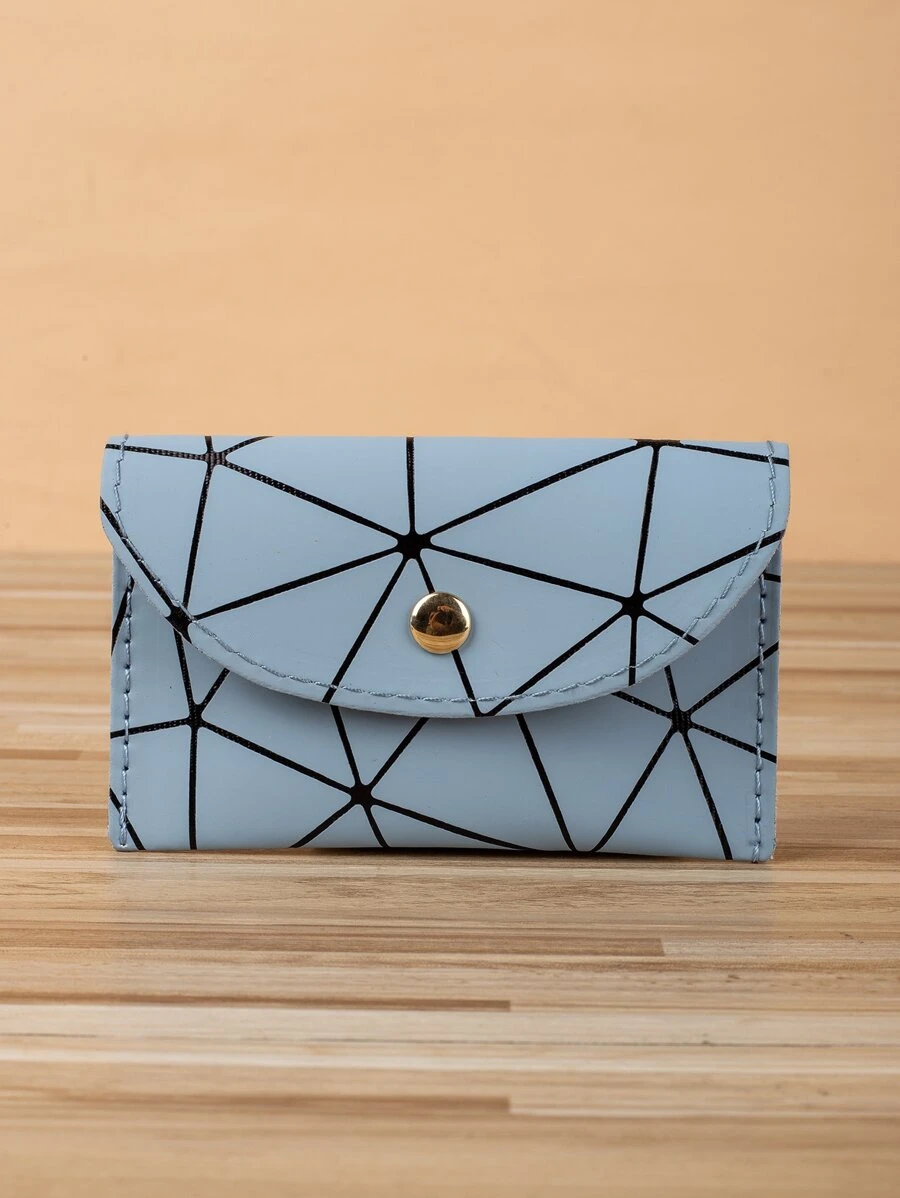 幾何圖案卡包 - 藍色 - 查看 1