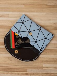 幾何圖案卡包 - 藍色 - 查看 2