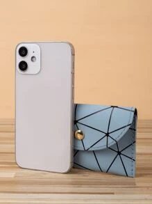 幾何圖案卡包 - 藍色 - 查看 4