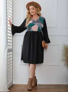 Đầm Plus Size Xù Chấm bi Sọc Giải trí - Nhiều màu - Xem 1