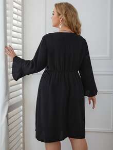 Đầm Plus Size Xù Chấm bi Sọc Giải trí - Nhiều màu - Xem 2