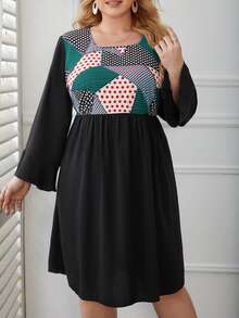 Đầm Plus Size Xù Chấm bi Sọc Giải trí - Nhiều màu - Xem 3