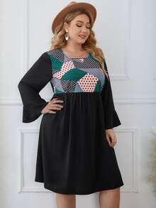 Đầm Plus Size Xù Chấm bi Sọc Giải trí - Nhiều màu - Xem 4