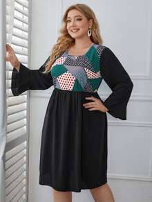 Đầm Plus Size Xù Chấm bi Sọc Giải trí - Nhiều màu - Xem 5