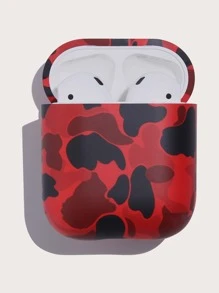 PC Sticker Camouflage Pattern Earphone Case - Red - View 7
