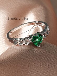 Anillo decorativo con diseño de corazón romántico, hueco y de cobre, regalo del Día de San Valentín para mujeres para fiestas, banquetes y bodas