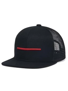 Men's Embroidered Black Hip Hop Baseball Cap - Black - View 1