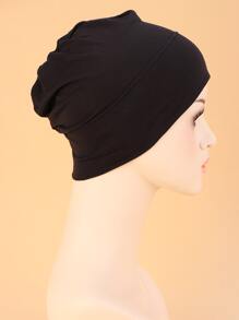 Simple Solid Hat Bonnet Hair Bonnet Turban Sleep Bonnet - Black - View 3