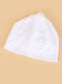 1pc Women Casual Simple Solid Hat Daily Leisure Bonnet Hair Bonnet Turban - White - View 4