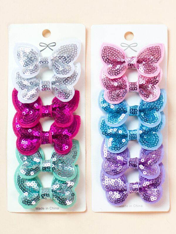 12pcs Toddler Girls Sequin Hair Clip