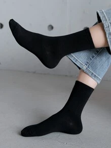 4pairs Men Men Solid Crew Socks