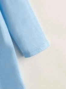 SHEIN Girls Cartoon Graphic Tee Dress - Baby Blue - View 4