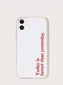 Slogan Graphic Clear Phone Case