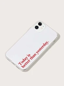 Slogan Graphic Clear Phone Case