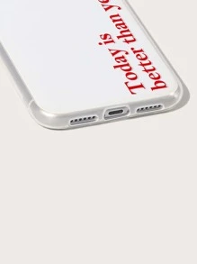 Slogan Graphic Clear Phone Case
