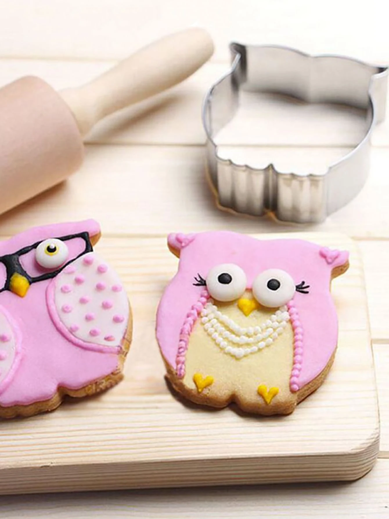 1個 フクロウ形 クッキー型