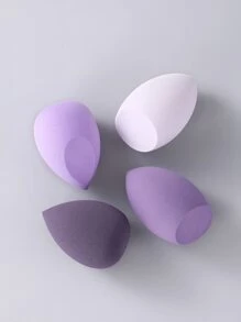 4 件装葫芦水滴形斜切化妆蛋干湿两用海绵粉扑，带盒，化妆，便宜，房间装饰，梳妆台，旅行，卧室，化妆配件，粉扑，化妆搅拌器，粉扑，化妆海绵 - 彩色 - 查看 5