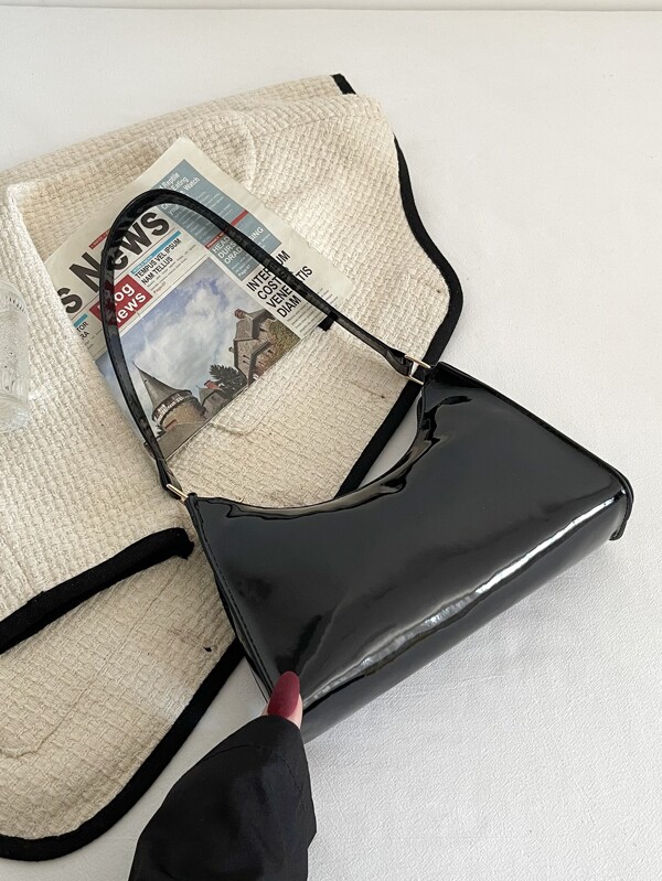 حقيبة الرغيف الفرنسي خفيفة الوزن، كاجوال من الجلد الاصطناعي الحاصل على براءة اختراع للفتيات المراهقات والنساء وطلاب الجامعات والمبتدئين والعمال ذوي الياقات البيضاء مثالية للمكتب والكلية والعمل والأعمال التجارية والتنقل في الهواء الطلق والسفر والنزهات