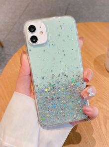 Sequin Decor Phone Case - Green - View 1