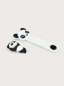 3 miếng bảo vệ cáp dữ liệu thiết kế gấu trúc hoạt hình - Đen và trắng - Xem 3