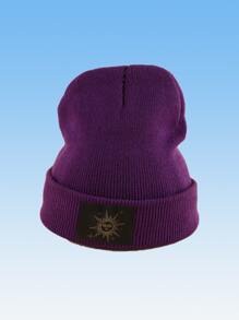 PUNPUN Guys Sun Graphic Knit Beanie - Purple - View 1