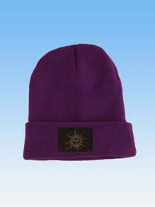 PUNPUN Guys Sun Graphic Knit Beanie - Purple - View 2