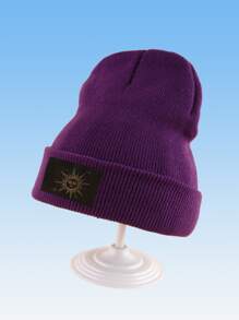 PUNPUN Guys Sun Graphic Knit Beanie - Purple - View 3