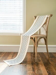 1pc Tassel Decor Woven Table Runner - Multicolor - View 4