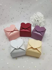 10pcs Heart Decor Random Color Candy Box - Multicolor - View 1