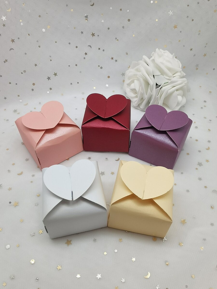 10pcs Heart Decor Random Color Candy Box - Multicolor - View 1