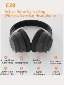 Active Noise-Proof Wireless Headset - Black - View 8