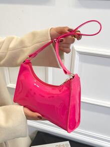 人造漆皮法棍包 - 玫紅色 - 查看 1